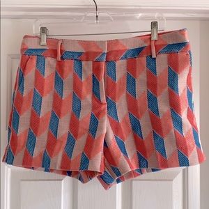 LOFT geometric pattern shorts in pink & blue Sz 10